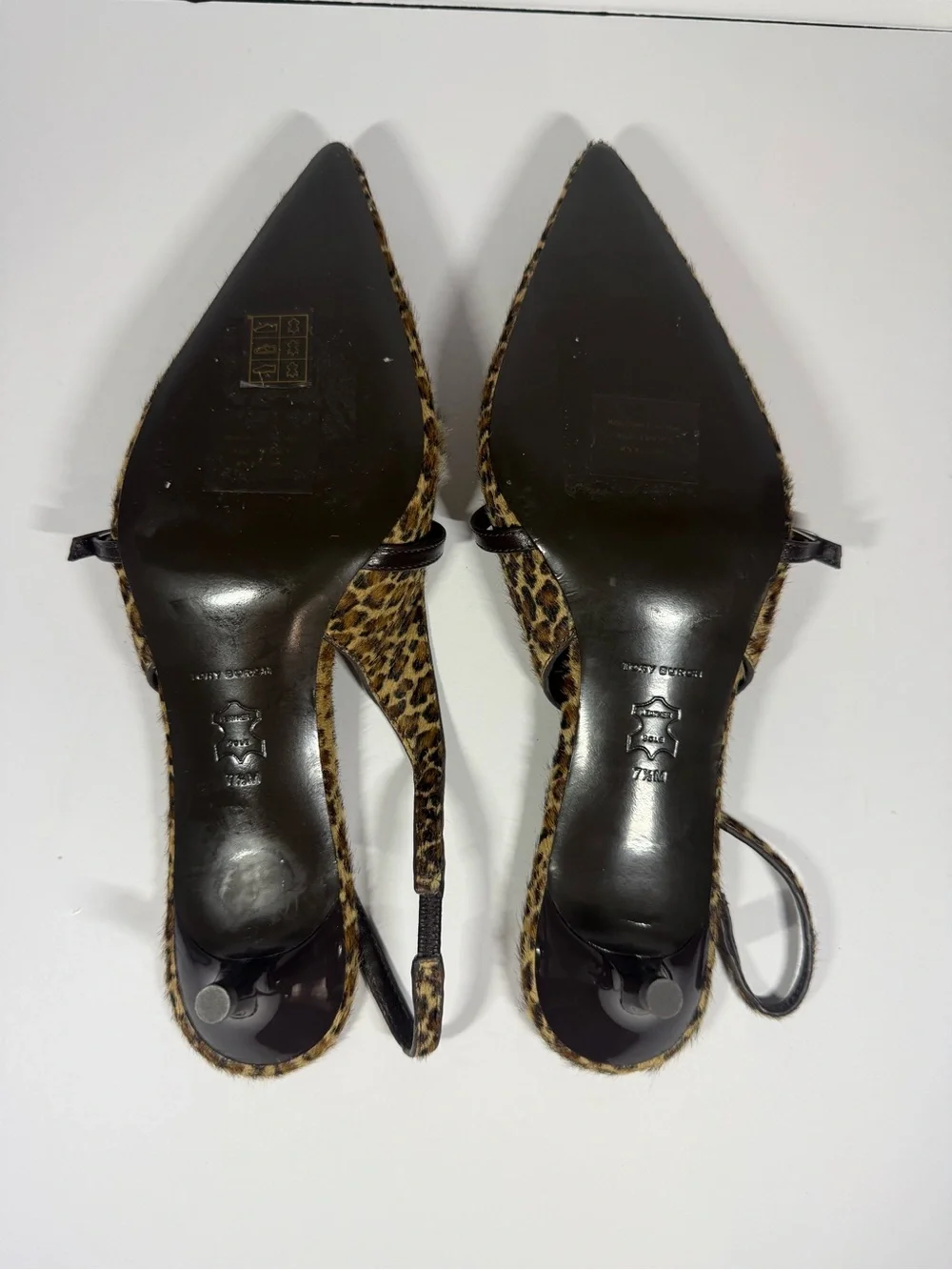 Tory burch Leopard Print Pointed Slingback Mules size7.5
